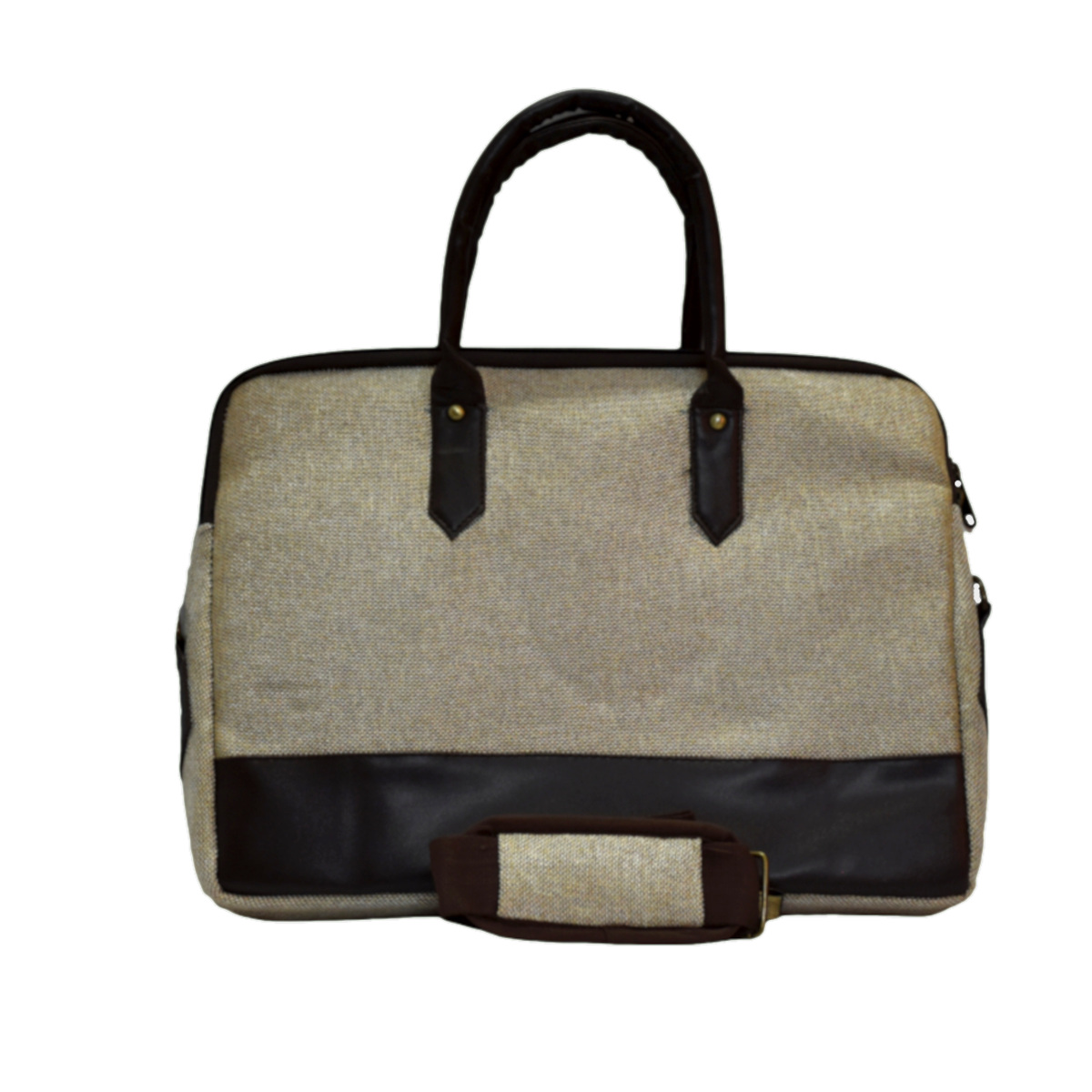 Invincible Laptop Bag Brown&Cream-Back